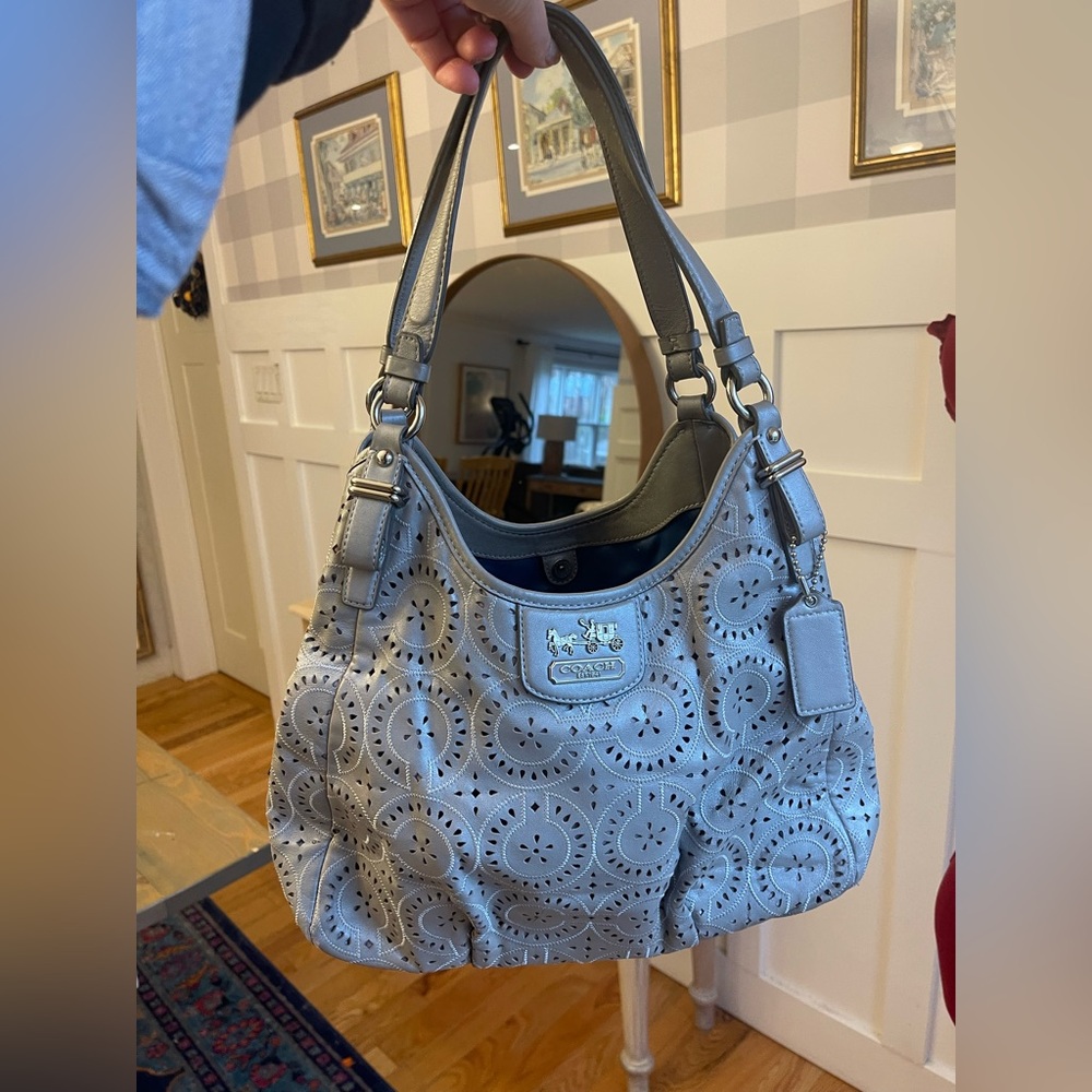 Coach Gray Leather Tote Bag